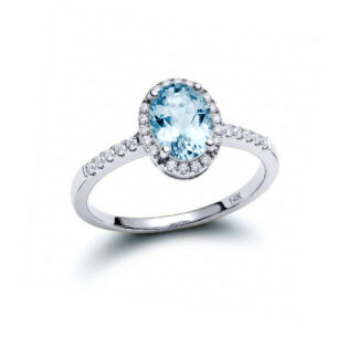 Aquamarine Mallory White Gold Diamond Ring