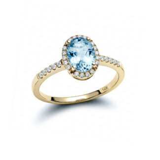 Aquamarine Mallory Yellow Gold Diamond Ring