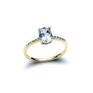 Aquamarine Aria Ring 14k Yellow Gold