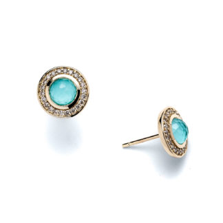 Laguna Round Diamond Stud Earrings in 14k Gold