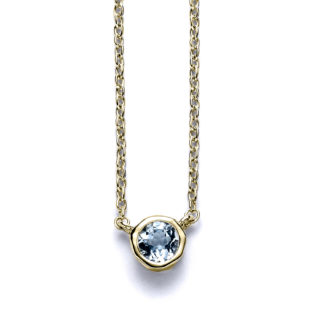 Classic Aquamarine Necklace in 14k Yellow Gold