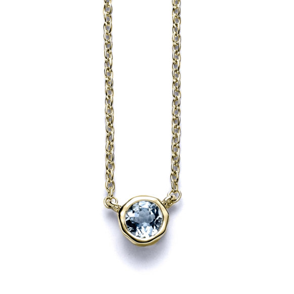 Classic Aquamarine Necklace in 14k Yellow Gold