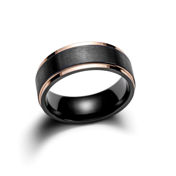 Contour Rose Gold Zirconium Ring