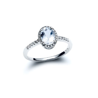 Aquamarine Mallory Ring 14k White Gold