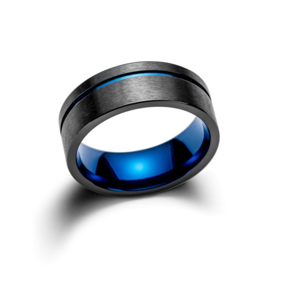 Asymmetry Blue Zirconium Ring