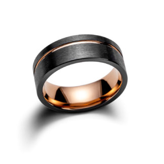 Asymmetry Rose Gold Zirconium Ring