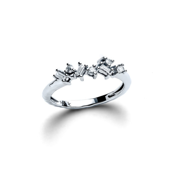 Paloma Baguette Cluster Ring in White Gold