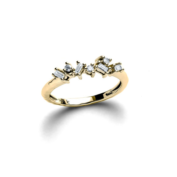 Paloma Baguette Cluster Ring in Yellow Gold