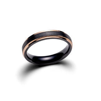 Contour Rose Gold Zirconium Narrow ring