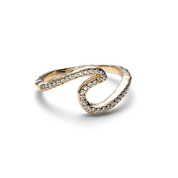 Radiant Wave 14k Yellow Gold Ring