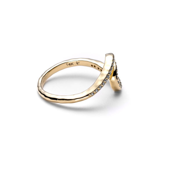 Radiant Wave 14k Yellow Gold Ring Side View