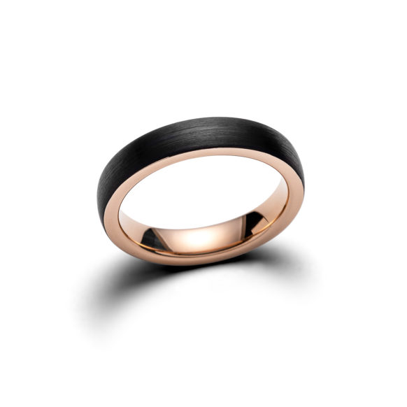 Classic Rose Gold & Black Narrow Ring