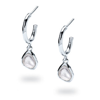 Radiant Pearl Sea Pebble Hoop Earrings