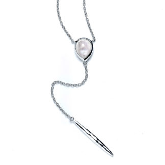 Radiant Pearl Teardrop Y-Necklace