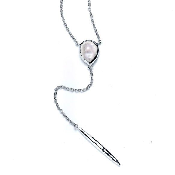 Radiant Pearl Teardrop Y-Necklace