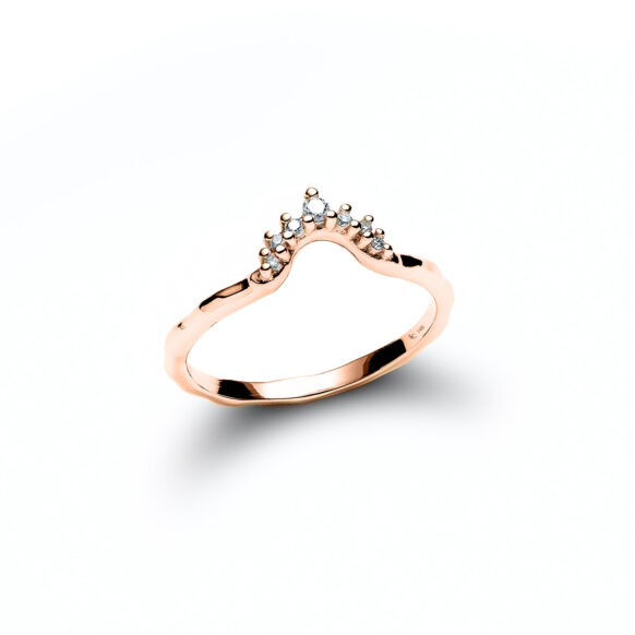 Palisades Diamond Stacking Ring in 14k Rose Gold