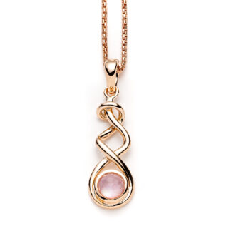 Pink Orchid Rose Gold Coastal Ribbon Necklace