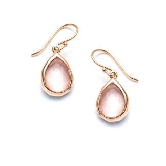 Pink Orchid Rose Gold Mini Teardrop Earrings