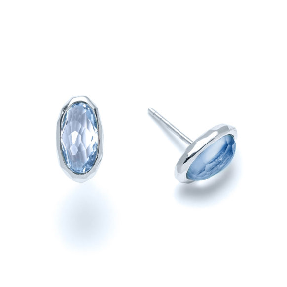 Sky Blue Topaz Cabana Stud Earrings