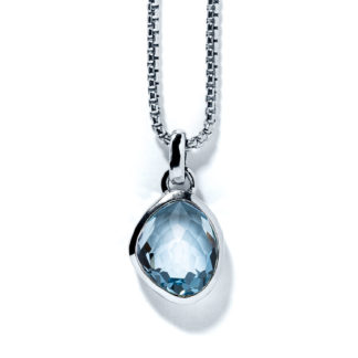 Sky Blue Topaz Sea Pebble Mini Necklace