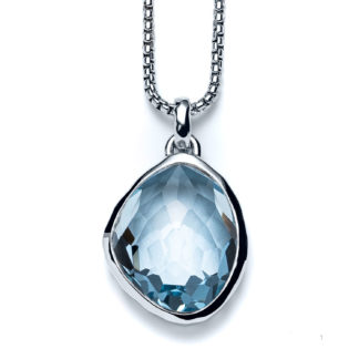 Sky Blue Topaz Sea Pebble Necklace