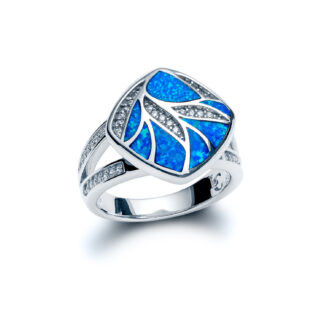 Blue Opal Poinciana Ring