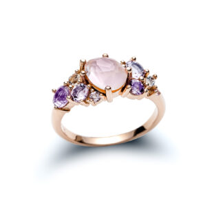 Pink Orchid Rose Gold Alani Ring