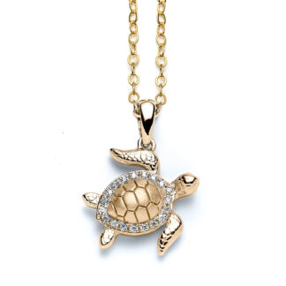 Radiant Sea Turtle Yellow Gold Necklace