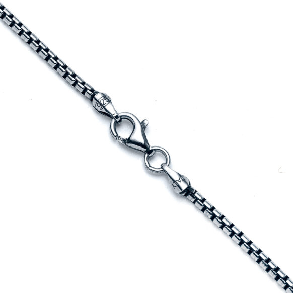 2mm Sterling Silver Rounded Box Chain Clasp