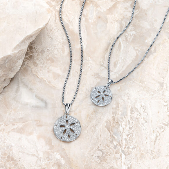 Radiant Sand Dollar Necklaces in Sterling Silver