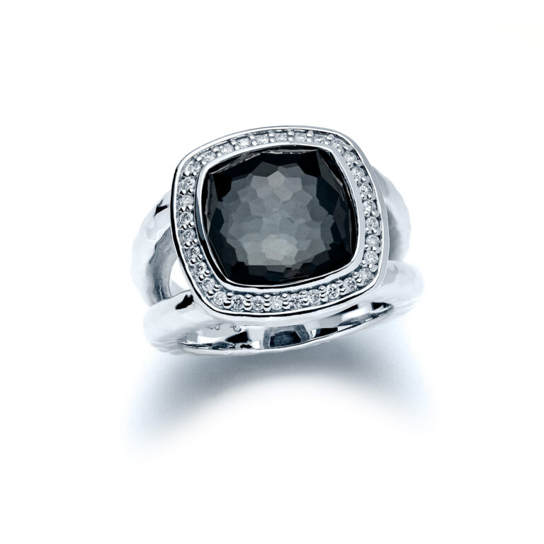 Midnight Shore Solana Cushion Diamond Statement Ring