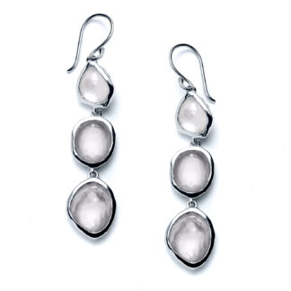 Radiant Sea Pebble Triple Drop Earrings