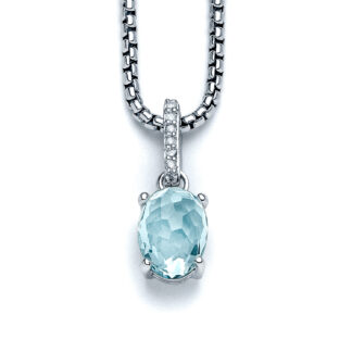 Sky Blue Topaz Aria Diamond Necklace