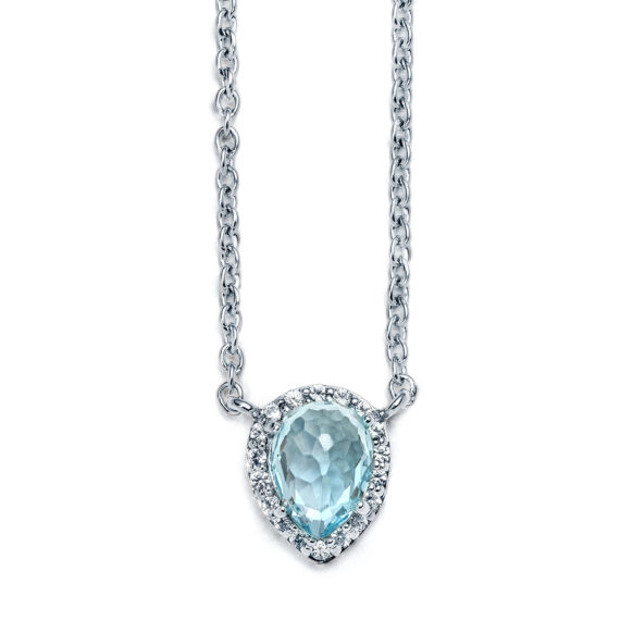 Sky Blue Topaz Aura Necklace