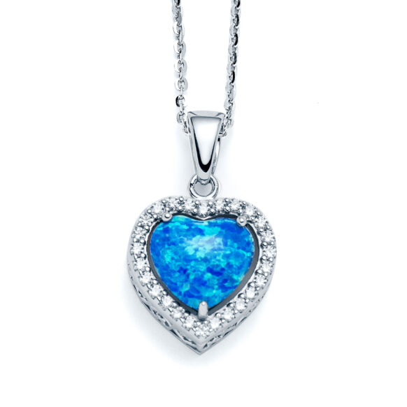 Blue Opal Affinity Heart Necklace