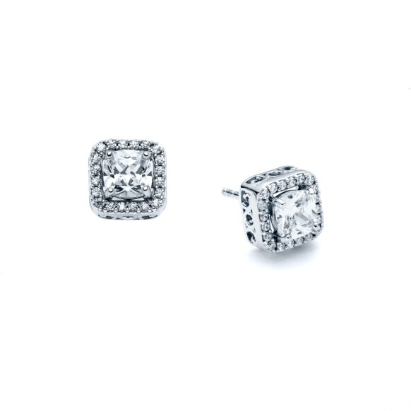 Radiant Cushion Square Stud Earrings