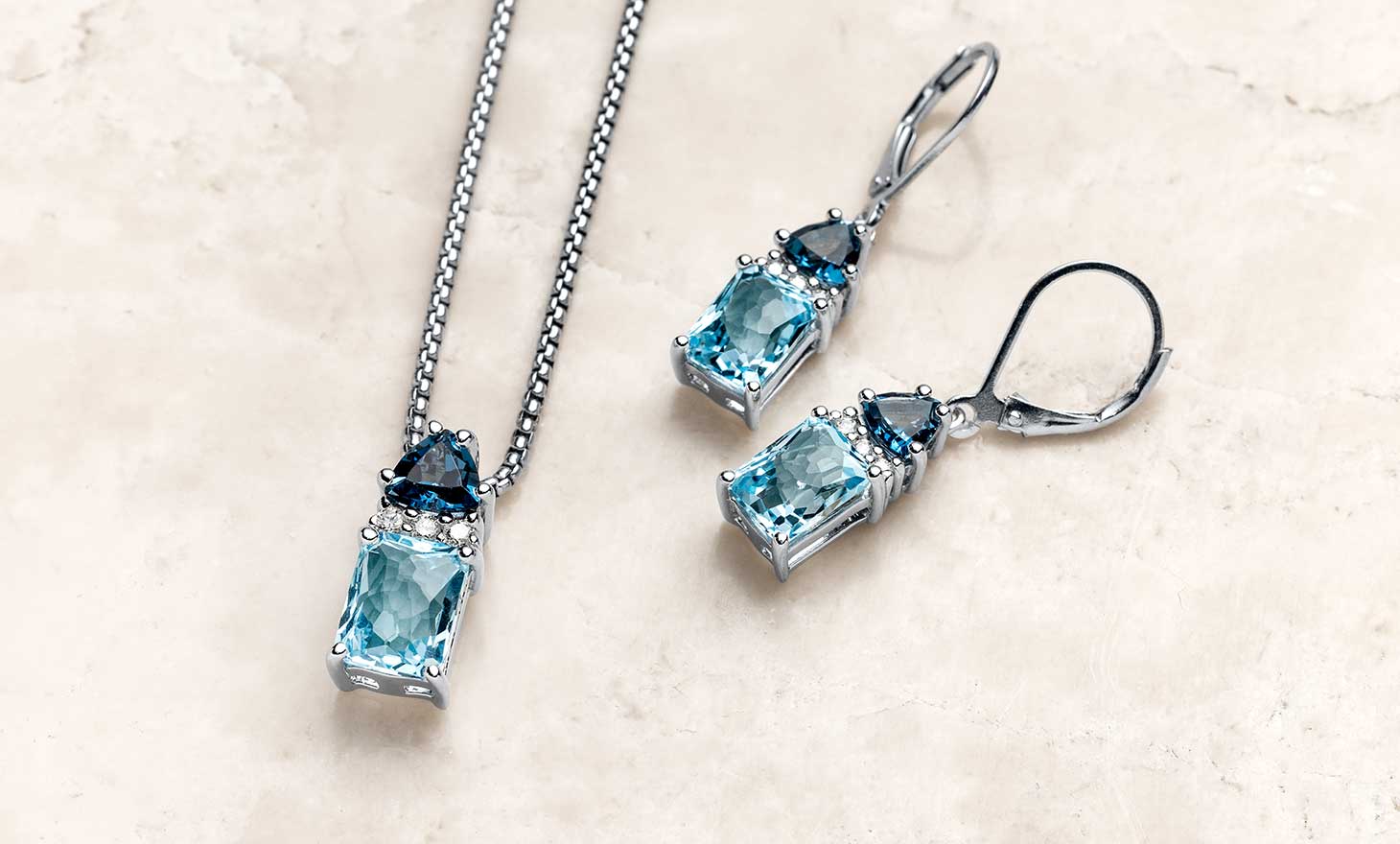 Sky Blue Topaz Amara Necklace & Earrings