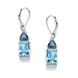 Blue Topaz Amara Diamond Earrings