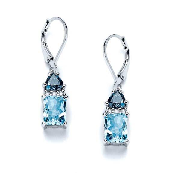 Blue Topaz Amara Diamond Earrings