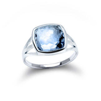 Sky Blue Topaz Mini Square Ring