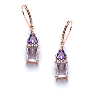 Amara Amethyst Rose Gold Earrings