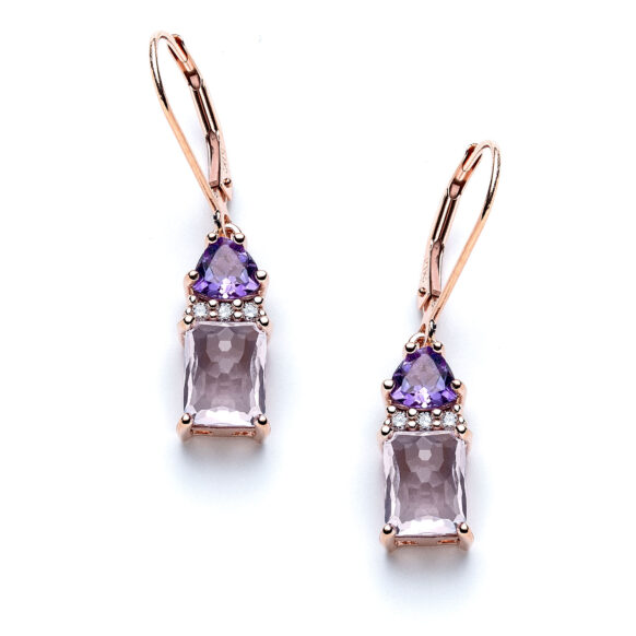 Amara Amethyst Rose Gold Earrings