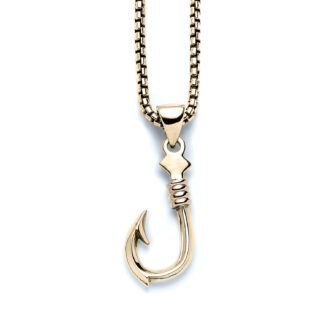 Fish Hook 14k Yellow Gold Necklace