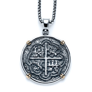 Galleon Coin Large Necklace with 18k Yellow Gold