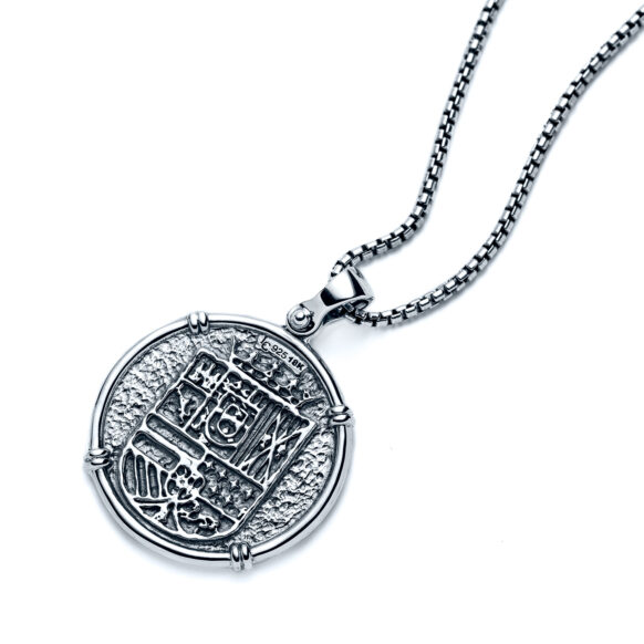 Galleon Coin Large Necklace with 18k Yellow Gold - Back