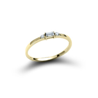 Mini Baguette Yellow Gold Diamond Ring