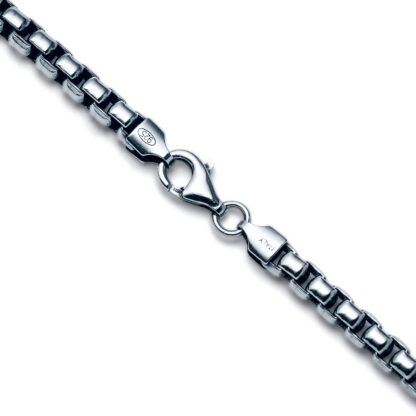 5mm Sterling Silver Rounded Box Chain