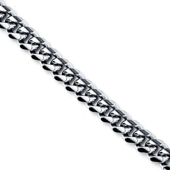 Cuban Link Chain Sterling Silver 5mm Close Up