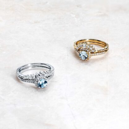 Aquamarine Princess Yellow Gold Ring - Image 3