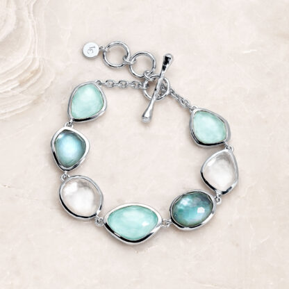 Laguna key Sea Pebble Link Bracelet on Stone